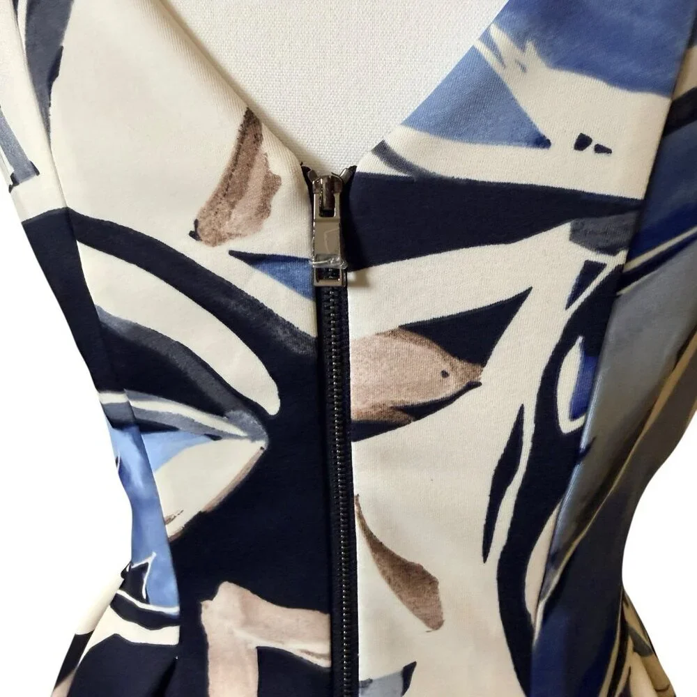 Vince Camuto Floral Sleeveless Scuba Fit & Flare Dress, Size 4 - Picture 6 of 7
